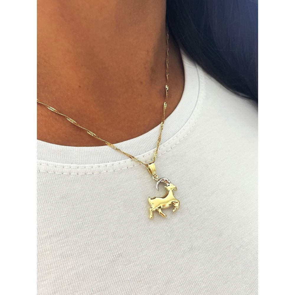 Złoty wisiorek zawieszka znak zodiaku koziorożec figurka