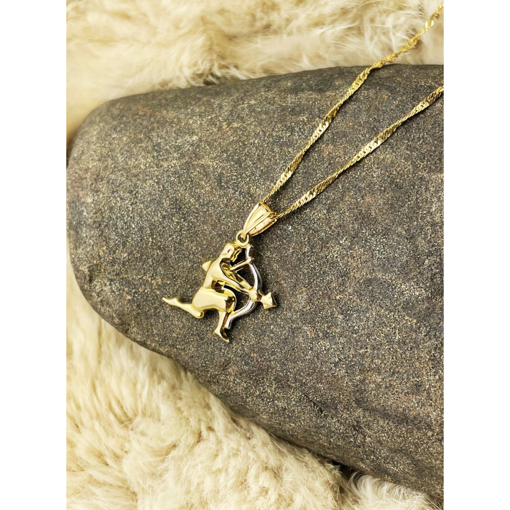 Złoty wisiorek zawieszka znak zodiaku strzelec figurka