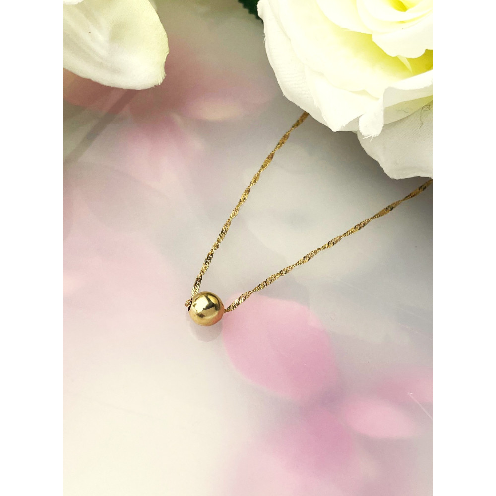 Anhänger Kugel Kettenanhänger Gelbgold Goldanhänger 585er 14KT