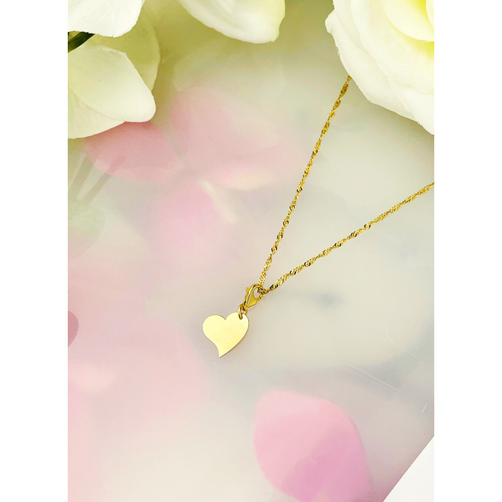 Anhänger Kettenanhänger Karabiner Clasp Einhänger Charms Gelbgold Herz Goldanhänger 585 14KT