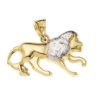 Anhänger Löwe Sternzeichen Tierkreiszeichen Horoskop Kettenanhänger Bicolor Zweifarbig Gold Goldanhänger