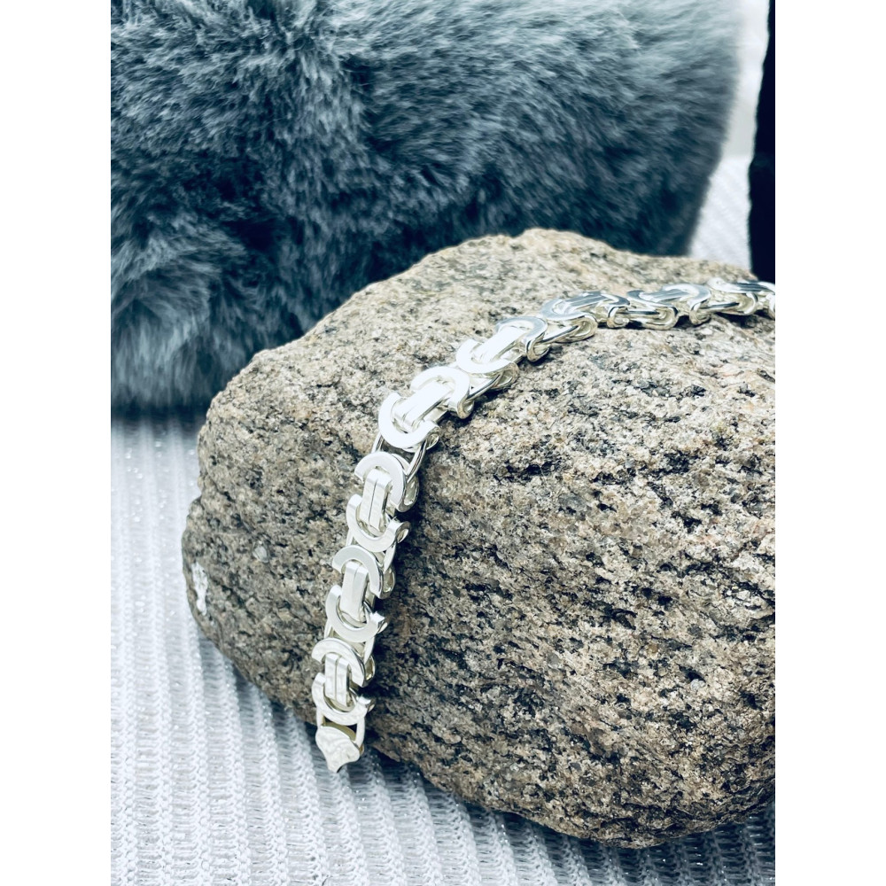 Srebrna bransoletka splot Królewski Bizantyjski