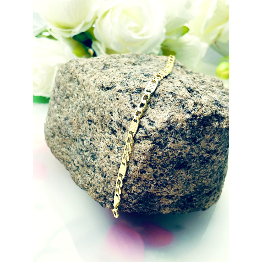 Goldarmbänd Gold Armbänd Armkette Platte Figaro