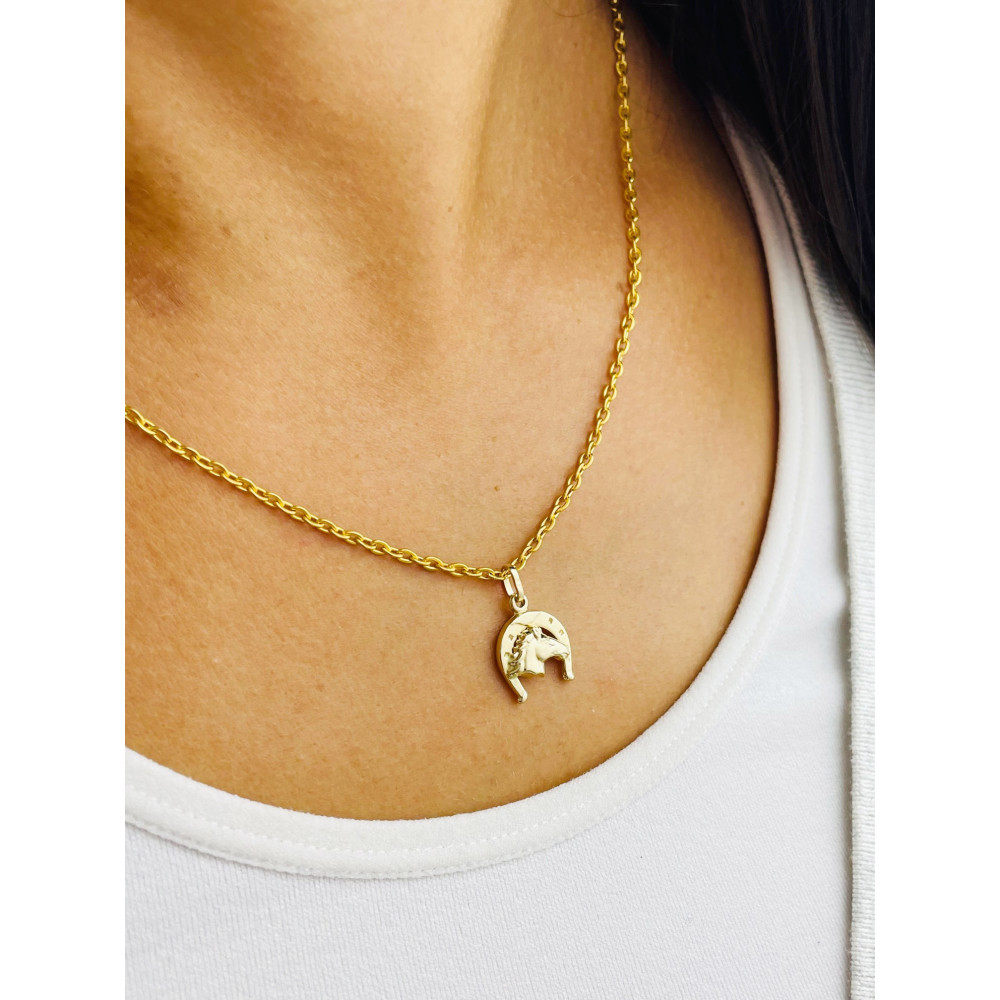 Anhänger Pferd Hufeisen Gold Goldanhänger