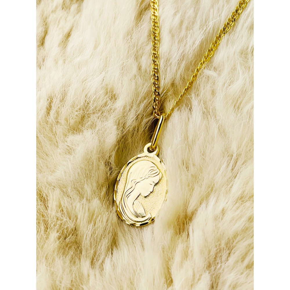 Anhänger Madonna Maria Kettenanhänger Gelbgold