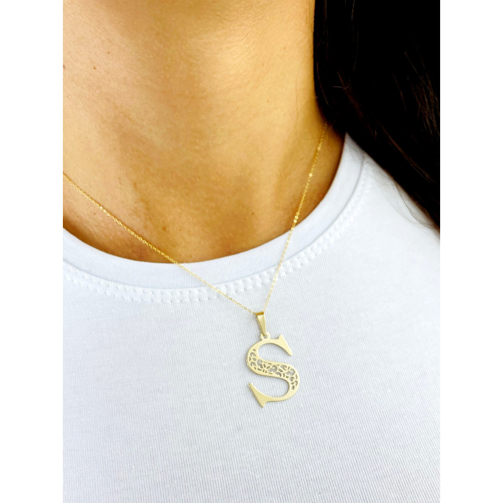 copy of Złoty wisiorek zawieszka rozeta ażurowa