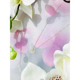 Złoty naszyjnik ażurowe serce