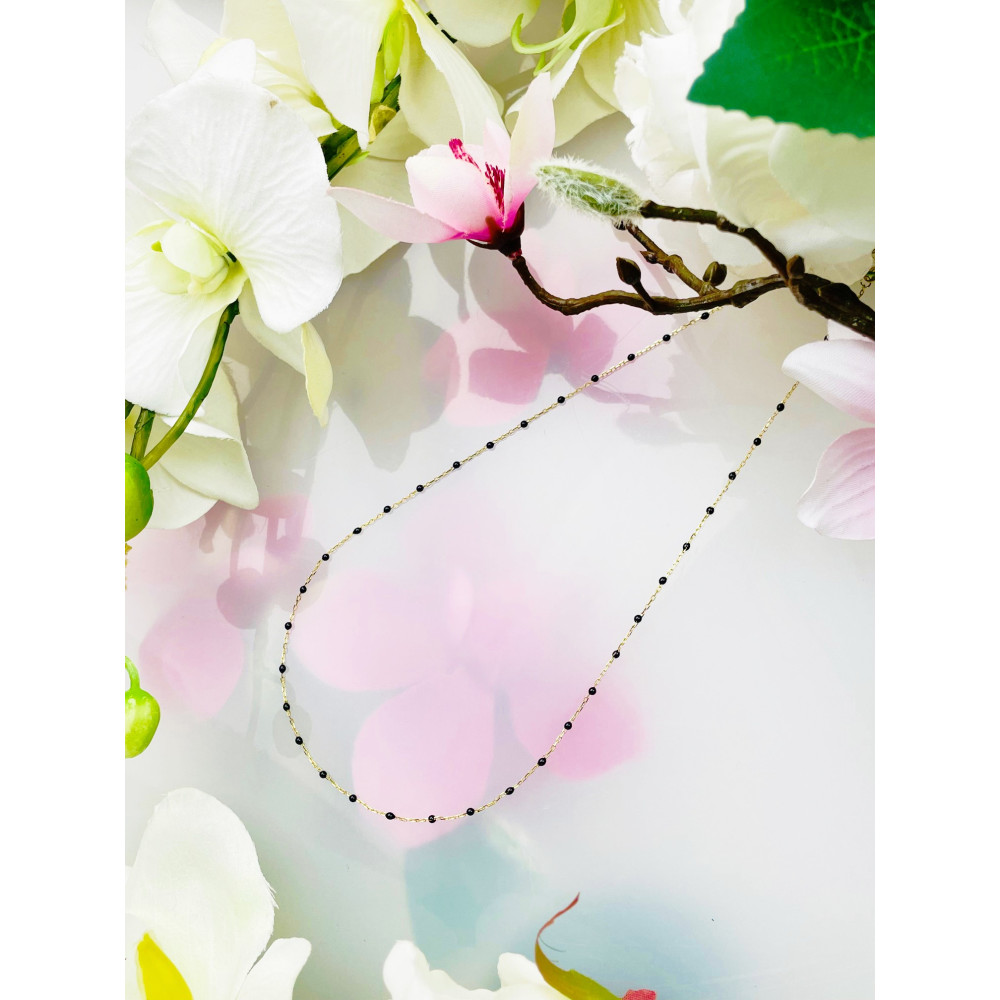 Złoty naszyjnik z onyksem