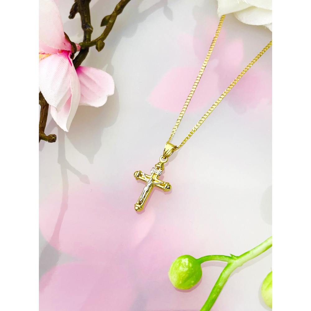 Goldanhänger Kettenanhänger Kreuz  Jesus Christus Goldkreuz Gelbgold 585er 14KT