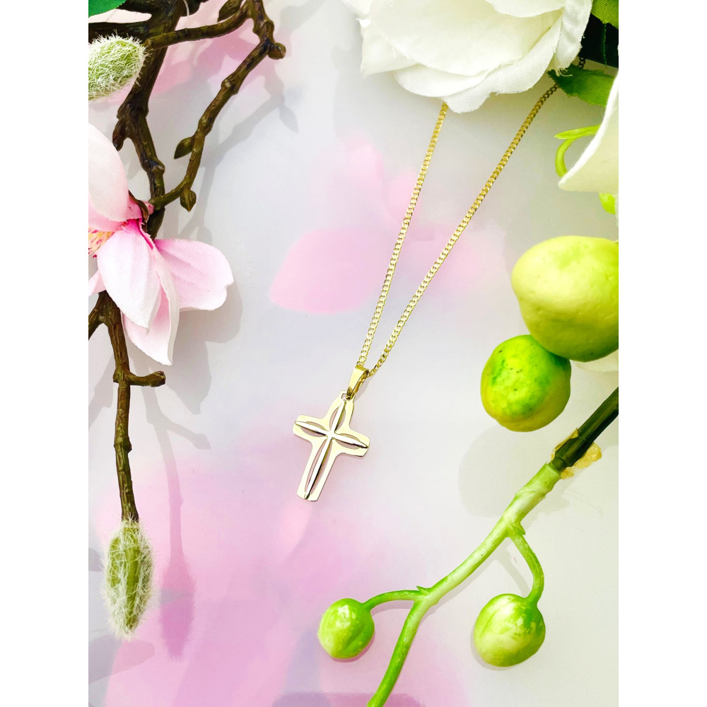 Goldanhänger Kettenanhänger Anhänger Kreuz Goldkreuz Gelbgold Bicolor