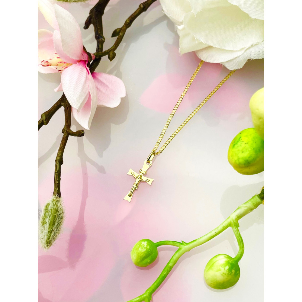 Goldanhänger Kettenanhänger Kreuz Jesus Christus Goldkreuz Gelbgold 585er 14KT