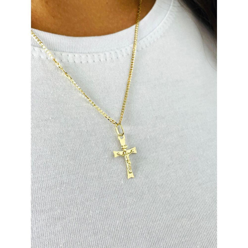 Goldanhänger Kettenanhänger Kreuz Jesus Christus Goldkreuz Gelbgold 585er 14KT