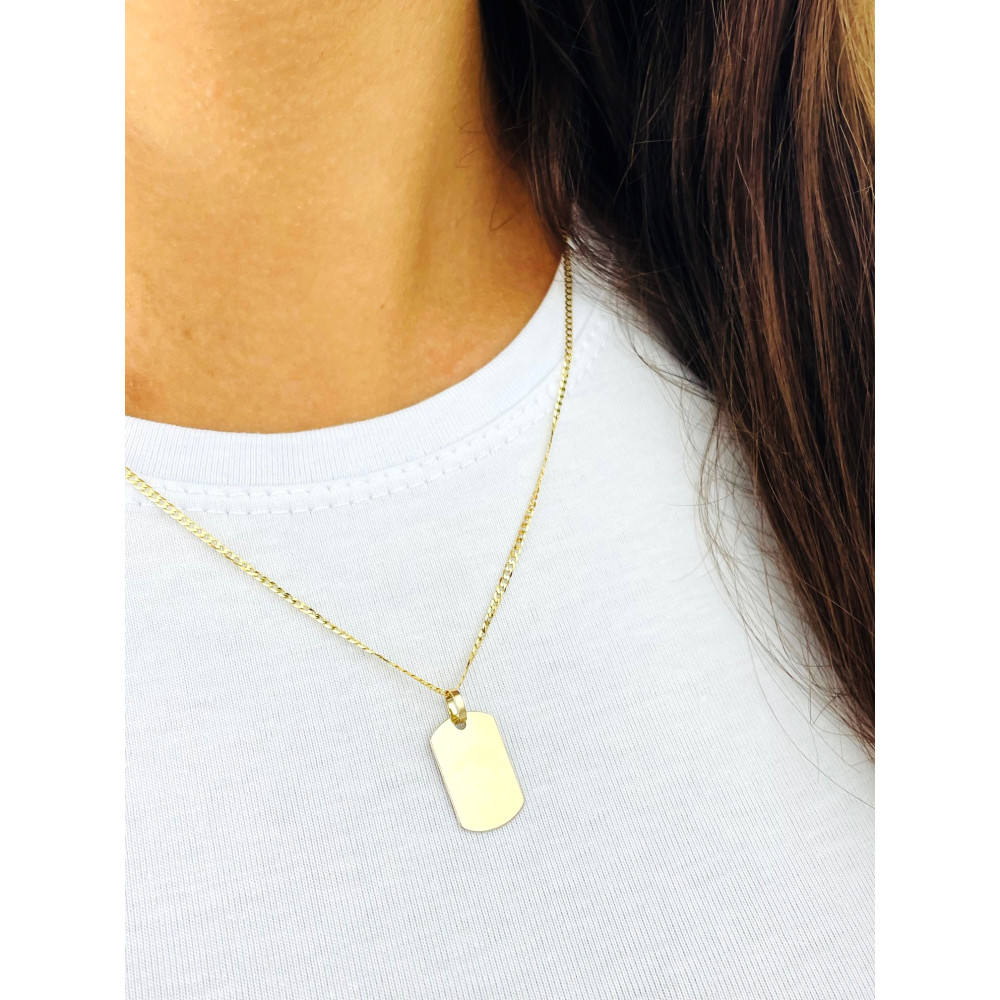 Anhänger Gravurplatte Gravur Platte Kettenanhänger Gelbgold Goldanhänger 585er 14KT