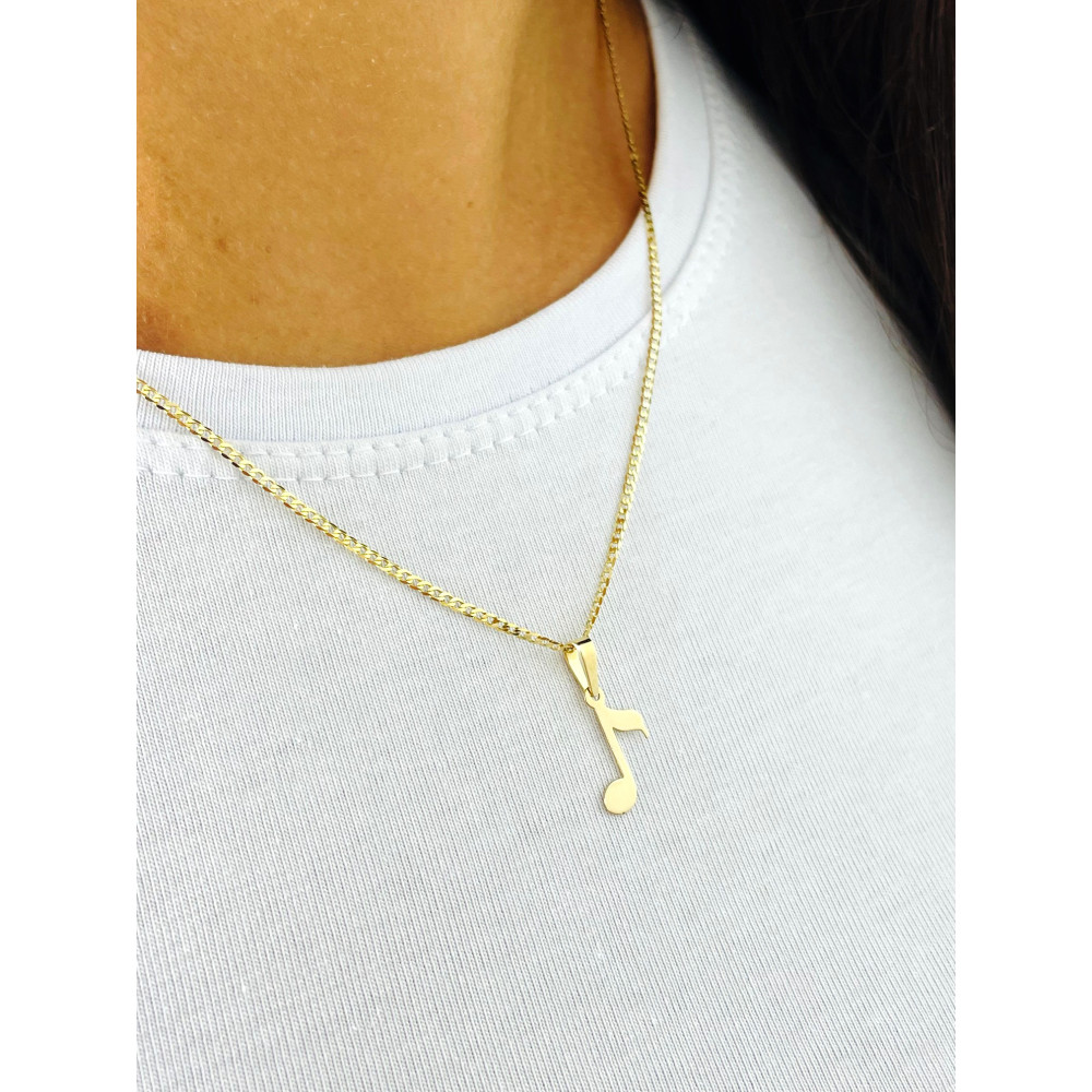 Złoty wisiorek zawieszka nutka