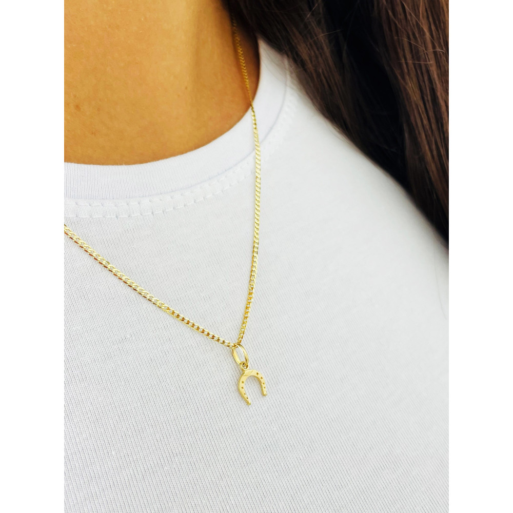 Złoty wisiorek zawieszka podkowa