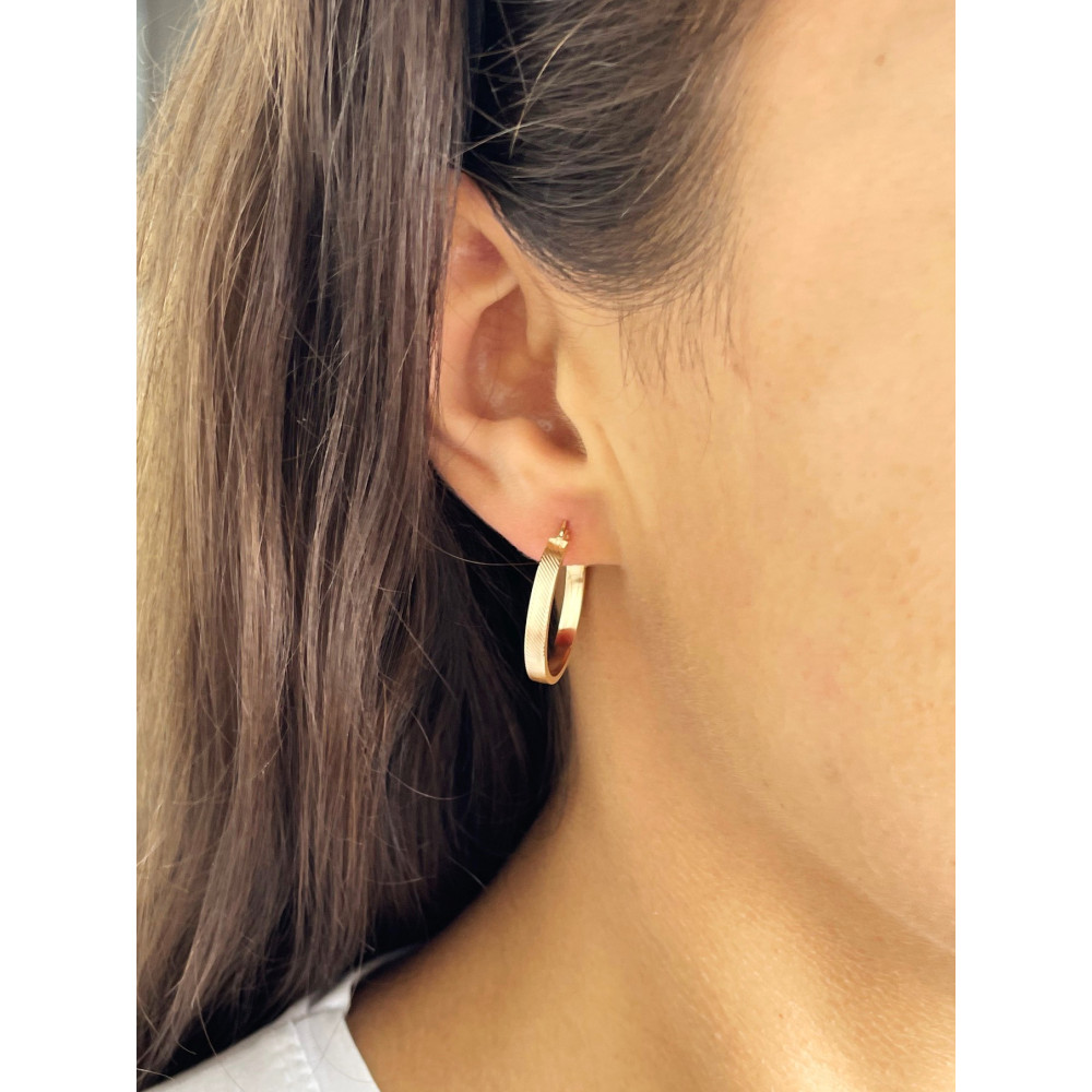 Złote kolczyki koła szerokie frezowane