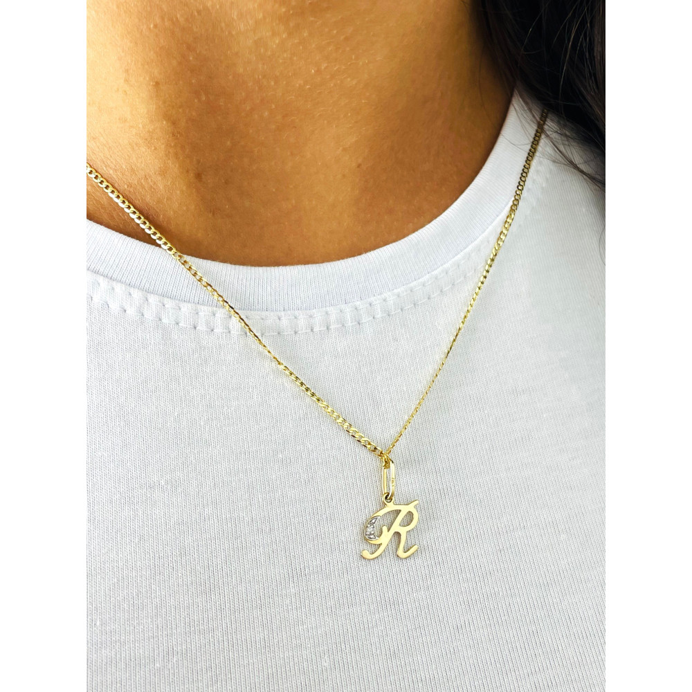 Anhänger Buchstabe R Kettenanhänger Goldanhänger Gelbgold