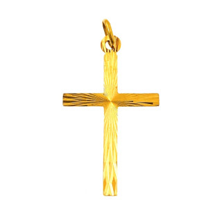 Złoty krzyżyk klasyczny diamentowany