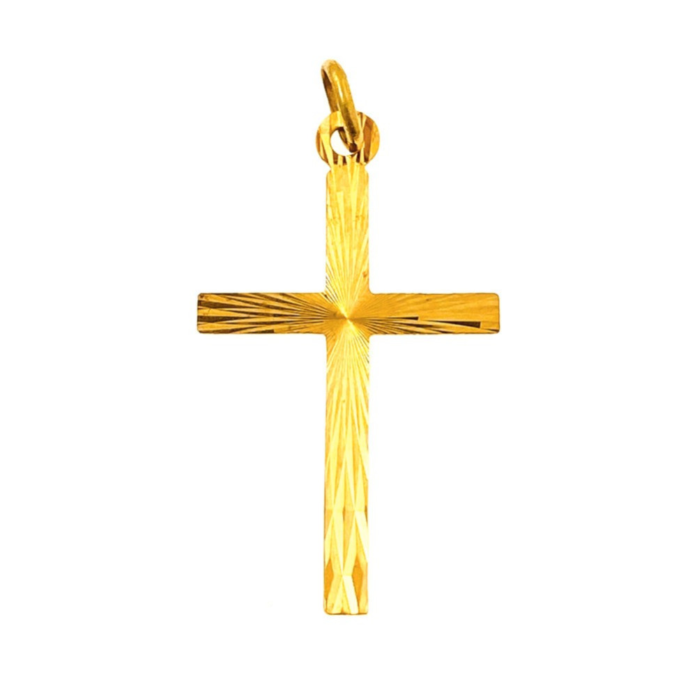 Złoty krzyżyk klasyczny diamentowany