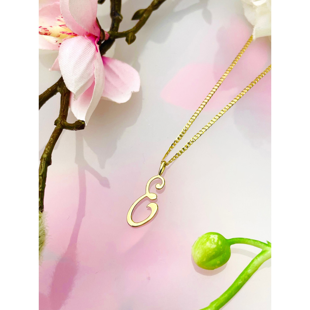 Anhänger Buchstabe E Kettenanhänger Goldanhänger Gelbgold