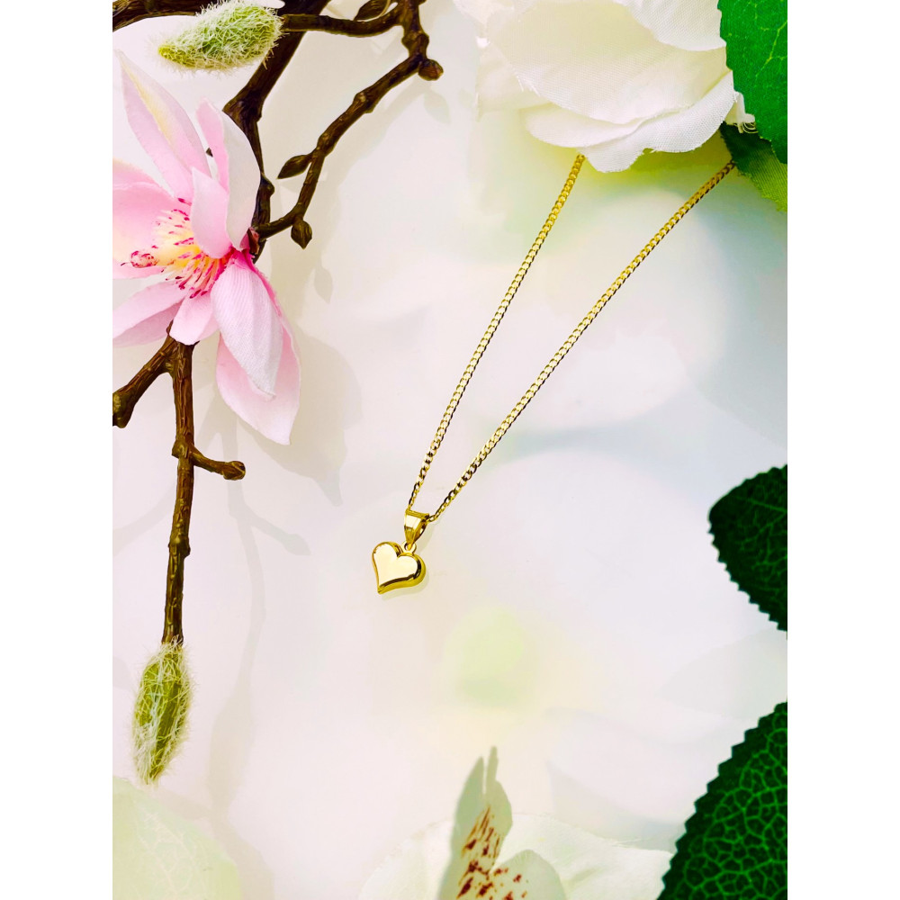 Złoty wisiorek zawieszka serce frezowane figurka