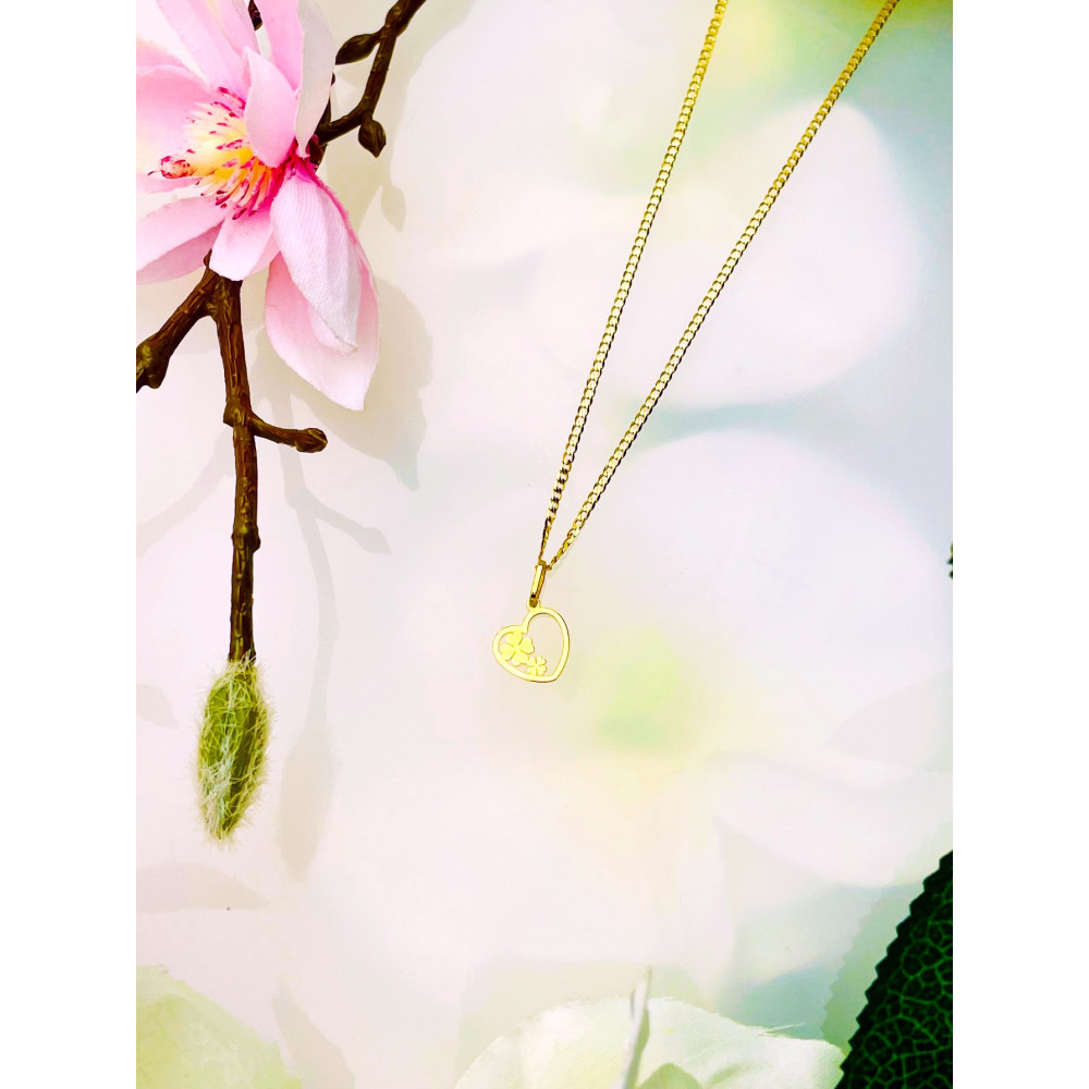 Anhänger Kettenanhänger Gelbgold Goldanhänger Kleeblatt Herz 585er 14KT