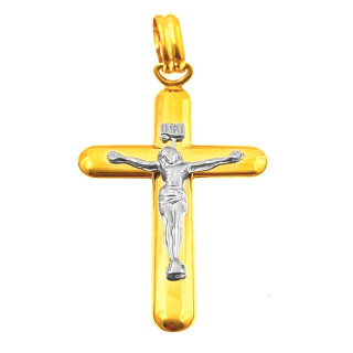 Złoty krzyżyk Jezus Chrystus INRI