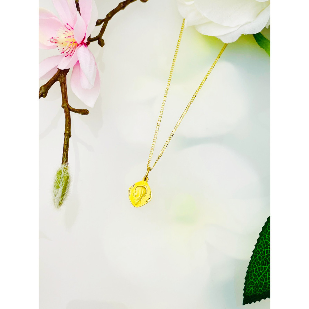 Złoty Medalik Zawieszka Matka Boska Fatimska