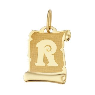 Anhänger Buchstabe R Papyrus Kettenanhänger Goldanhänger Gelbgold