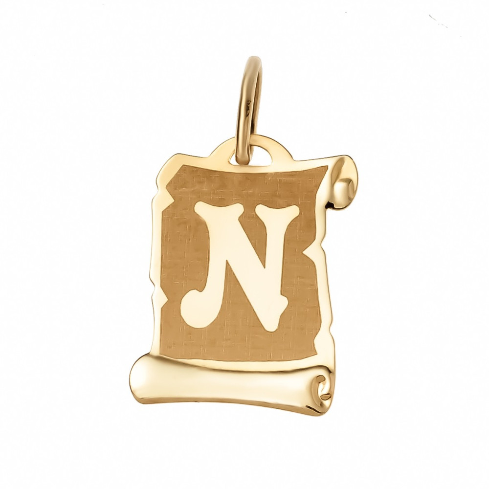 Anhänger Buchstabe N Papyrus Kettenanhänger Goldanhänger Gelbgold