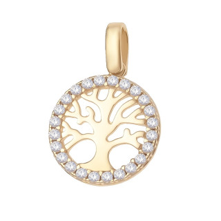 Anhänger Glücksbaum Baum Kettenanhänger Gelbgold Goldanhänger 585er 14KT