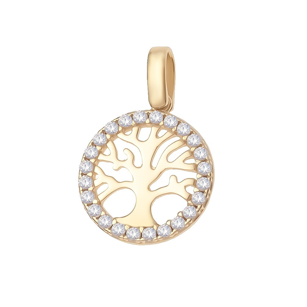 Anhänger Glücksbaum Baum Kettenanhänger Gelbgold Goldanhänger 585er 14KT