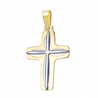 Złoty krzyżyk klasyczny dwukolorowy