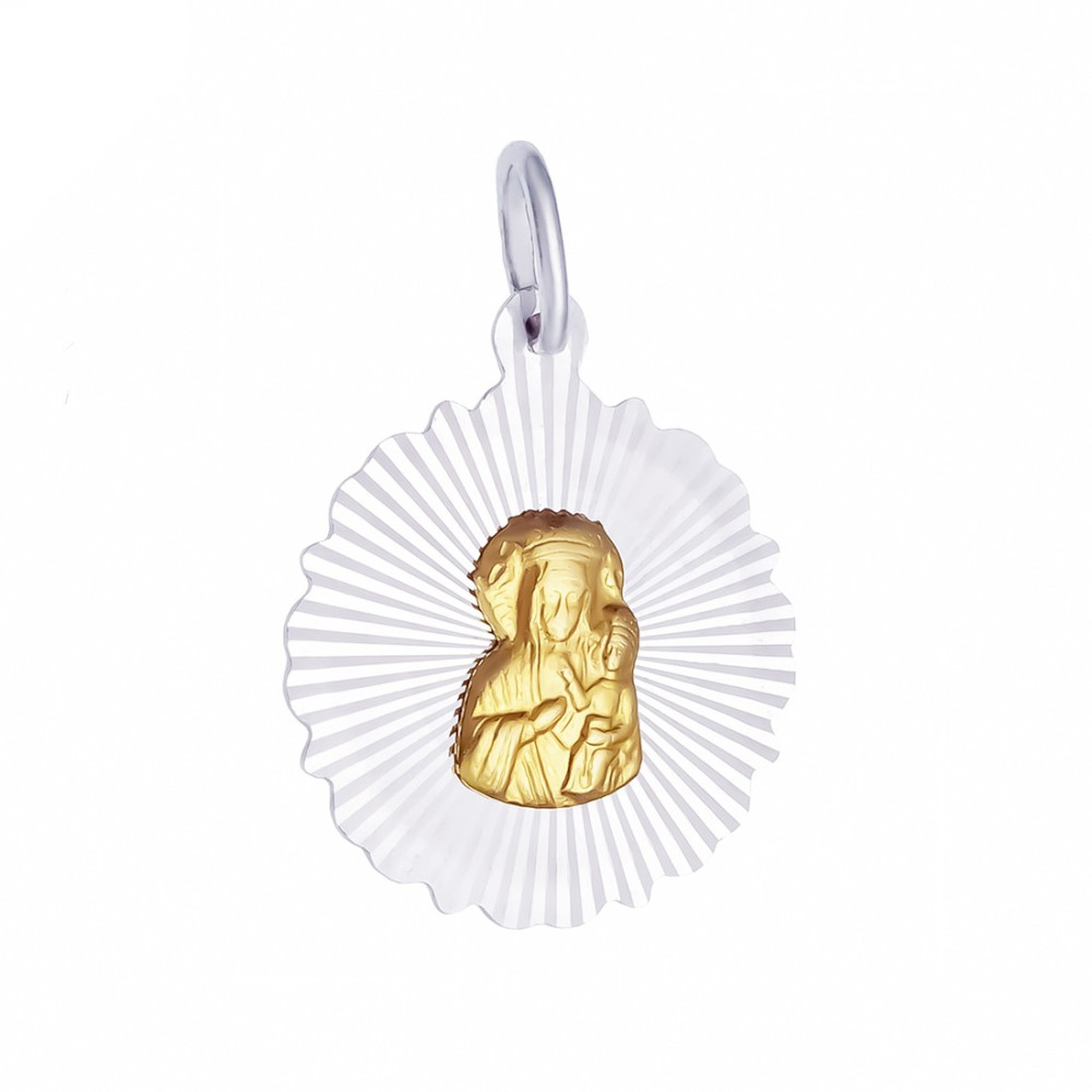 Anhänger Madonna Maria mit Jesuskind Goldanhänger Bicolor