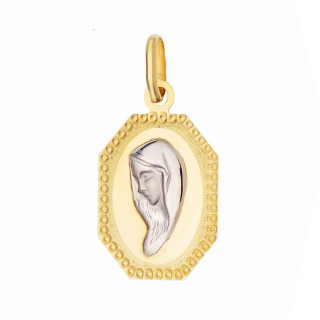 Złoty Medalik Zawieszka Matka Boska Fatimska dwukolorowy