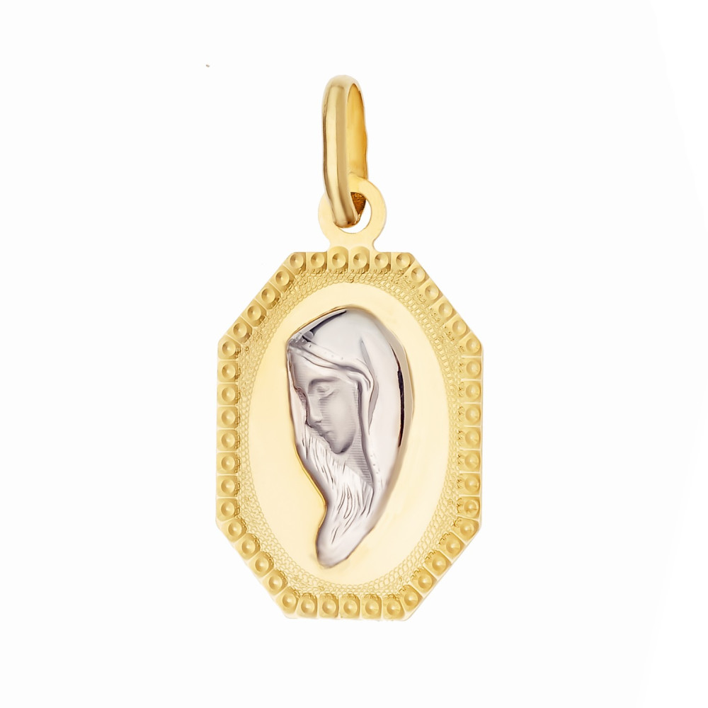 Anhänger Madonna Maria mit Jesuskind Goldanhänger Bicolor