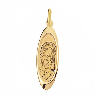 Anhänger Jesus Christus Madonna Maria mit Jesuskind Kettenanhänger Gelbgold 585 14K