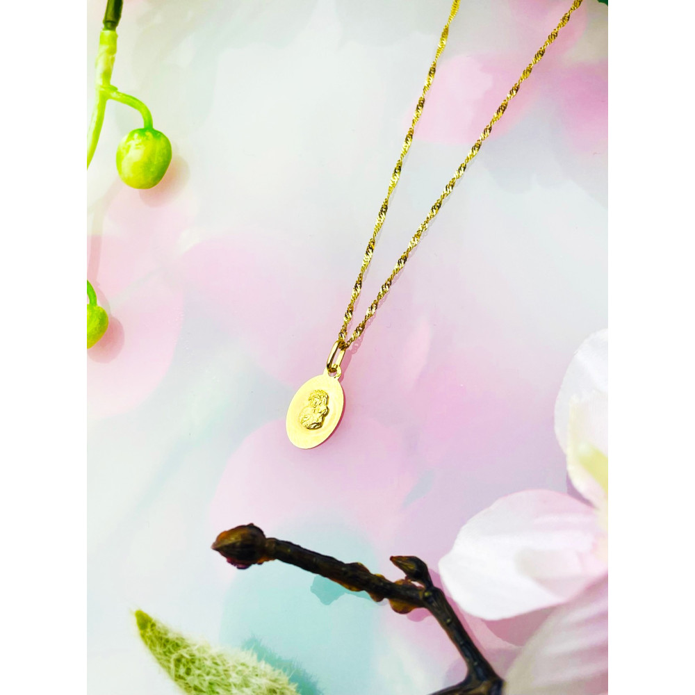 Złoty Medalik Zawieszka Matka Boska Częstochowska