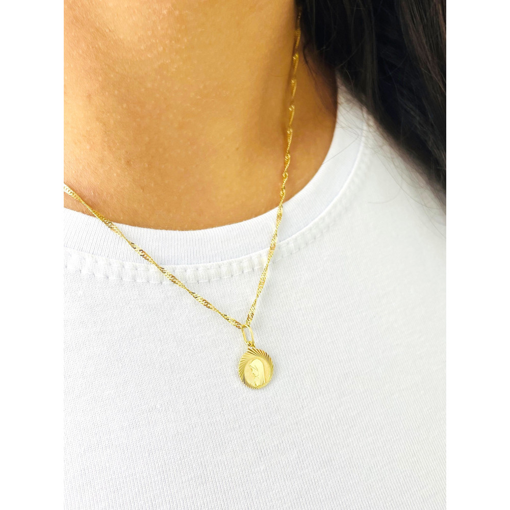 Złoty Medalik Zawieszka Matka Boska Fatimska