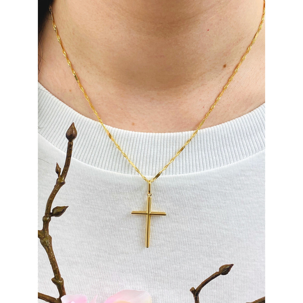 Złoty krzyżyk klasyczny prosty