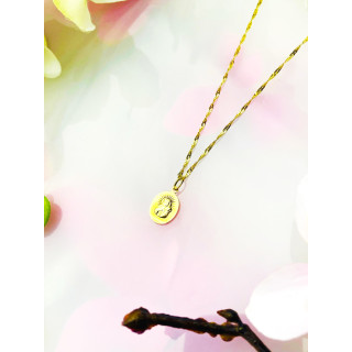 Złoty Medalik Zawieszka Matka Boska z Dzieciątkiem Jezus szkaplerz