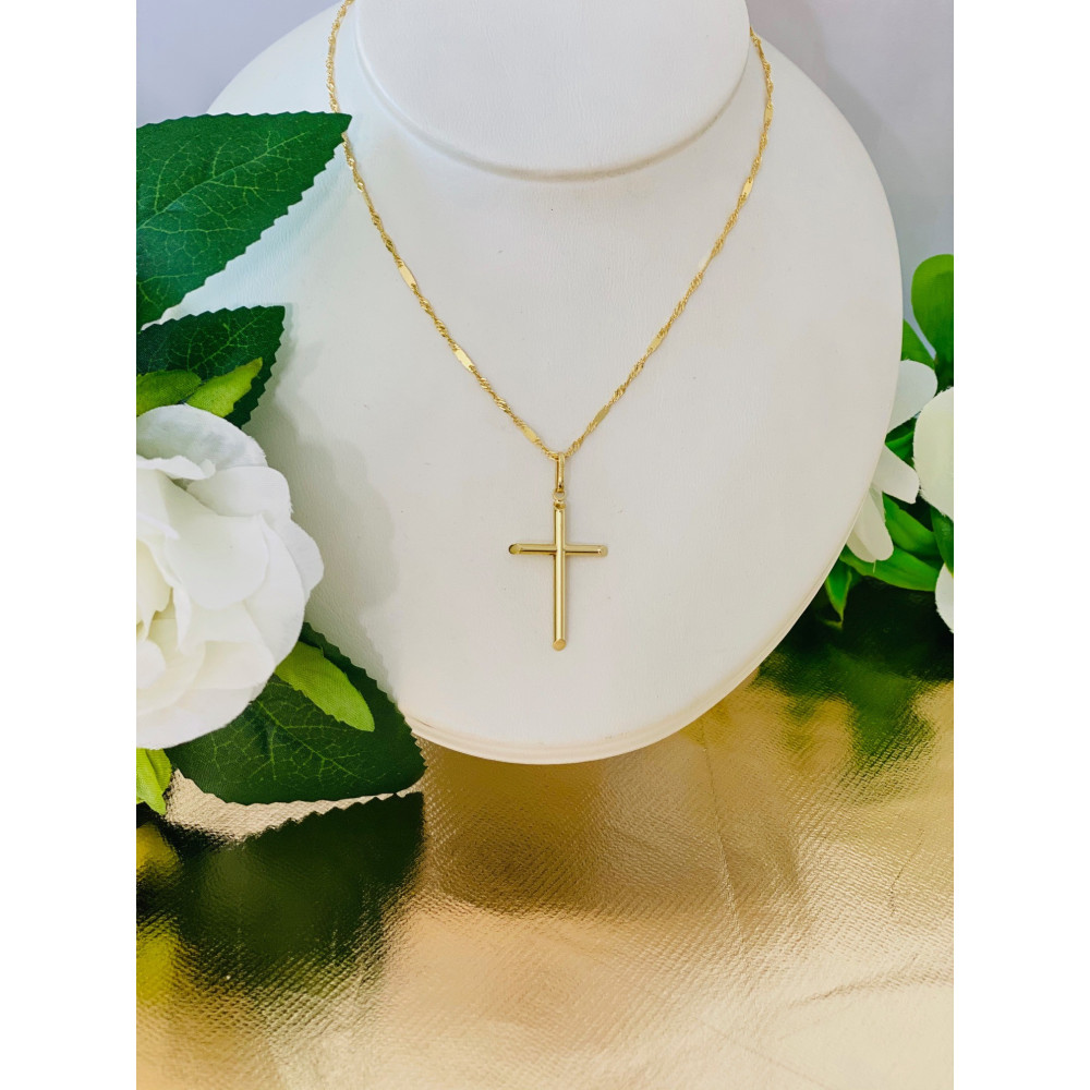 Złoty krzyżyk klasyczny prosty