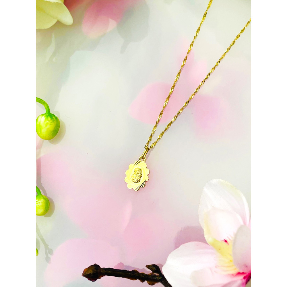 Anhänger Madonna Maria mit Jesuskind Goldanhänger