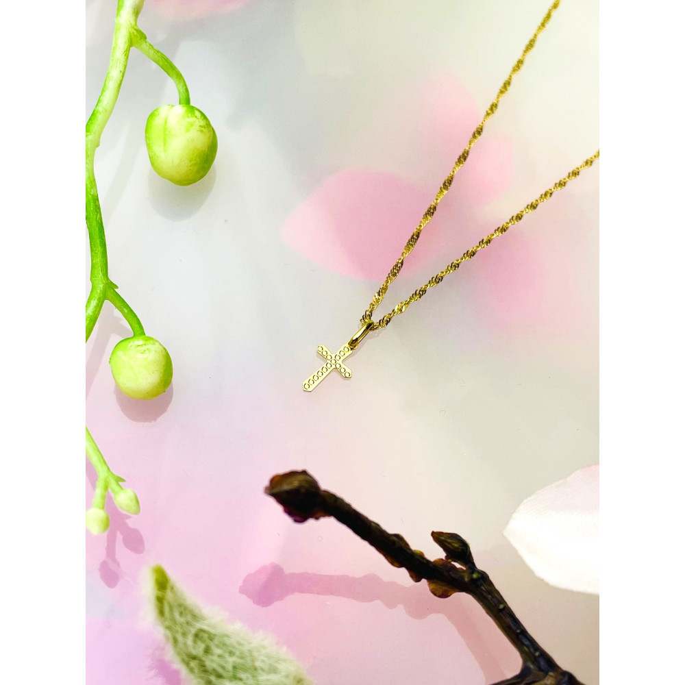 copy of Złoty krzyżyk klasyczny diamentowany