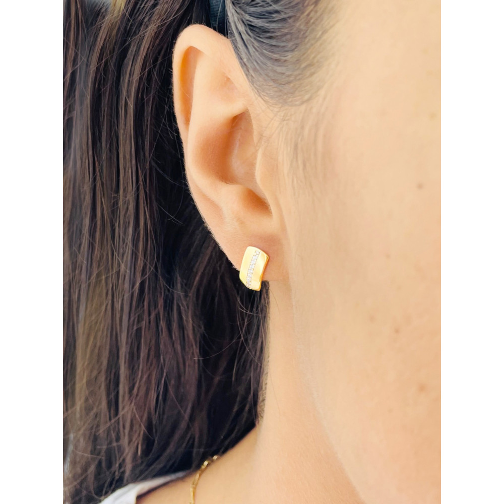 copy of Złote kolczyki przecinki z cyrkoniami