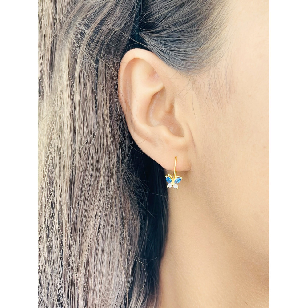 copy of Złote kolczyki przecinki z cyrkoniami