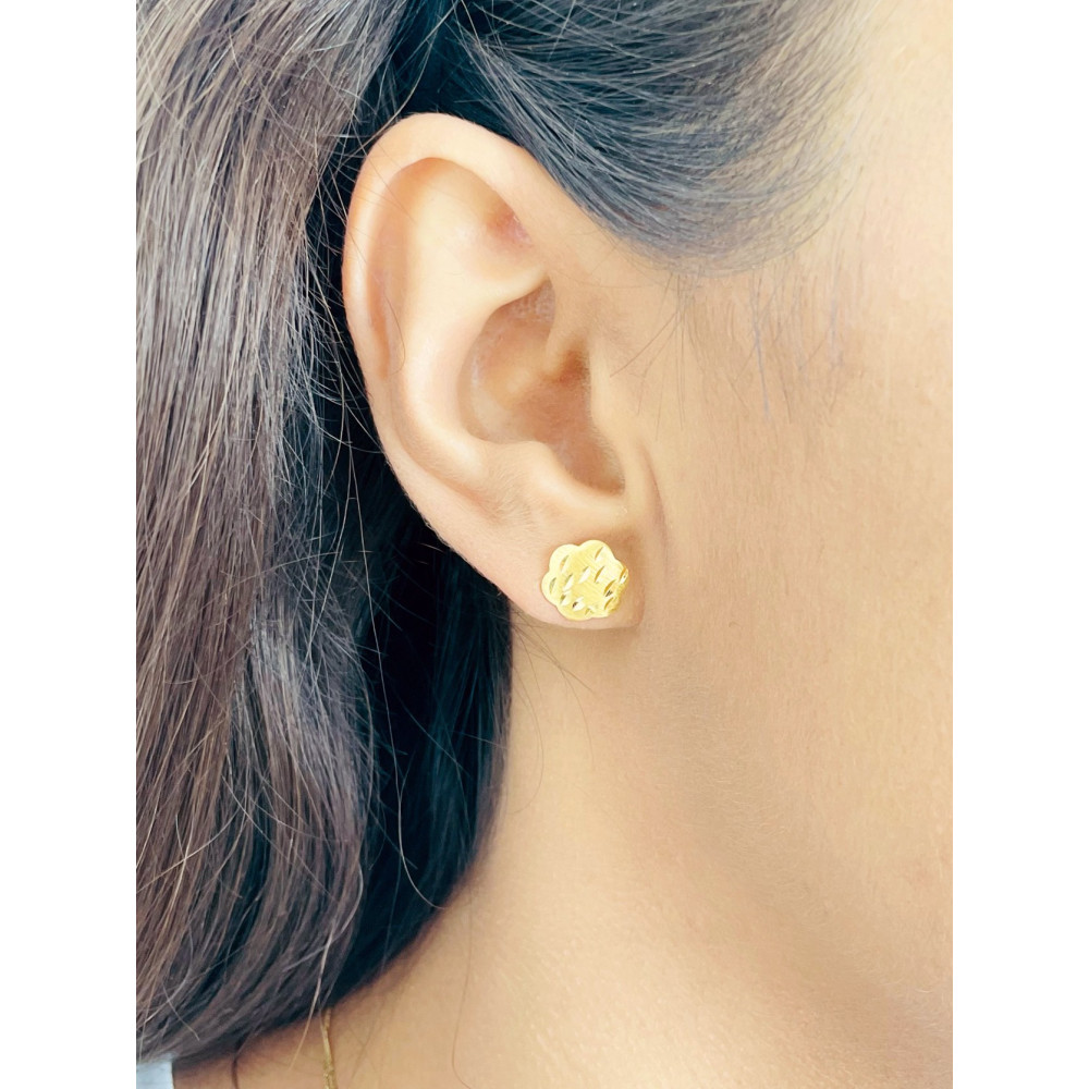 Gold Ohrringe Ohrhänger Ohrstecker Ohrschmuck Gelbgold Blume