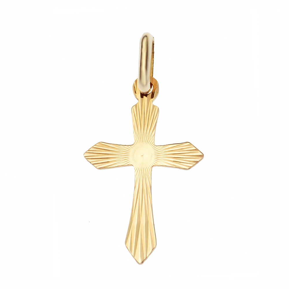 Złoty krzyżyk zdobiony frezowany
