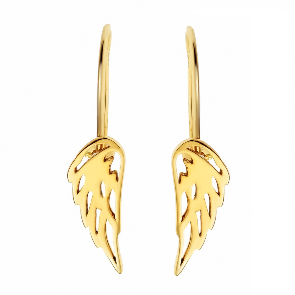 Gold Ohrringe Flügel Ohrhänger Ohrstecker Ohrschmuck Gelbgold