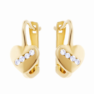 Gold Ohrringe Mit Zirconia Herzen Ohrhänger Ohrstecker Ohrschmuck Gelbgold